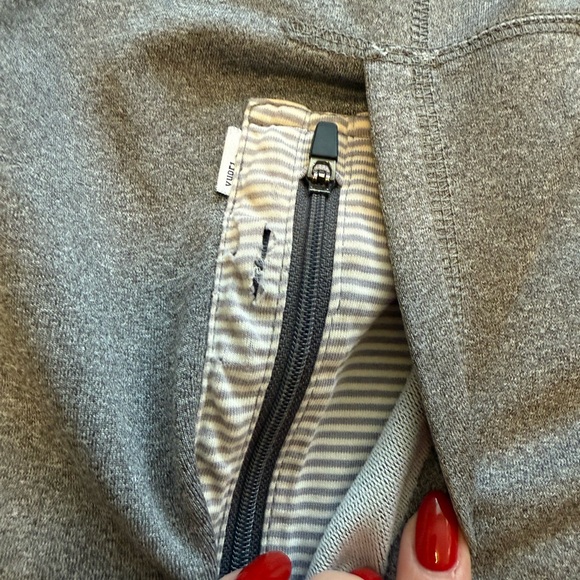 Vuori Performance Full Zip Hoodie Jacket Grey Marl Striped Lined Hoodie L - Picture 6 of 9